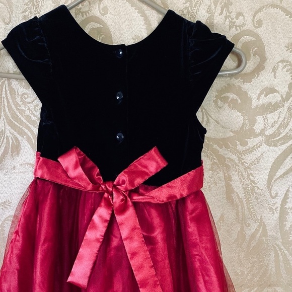Girl Dress Black/Burgundy - Picture 4 of 12